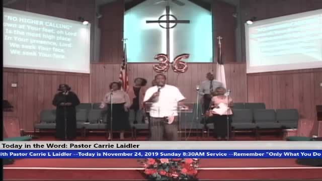 20191124 Sunday 10am Bishop Walter K Laidler JR Speaks with Mrs. Cindy Ware